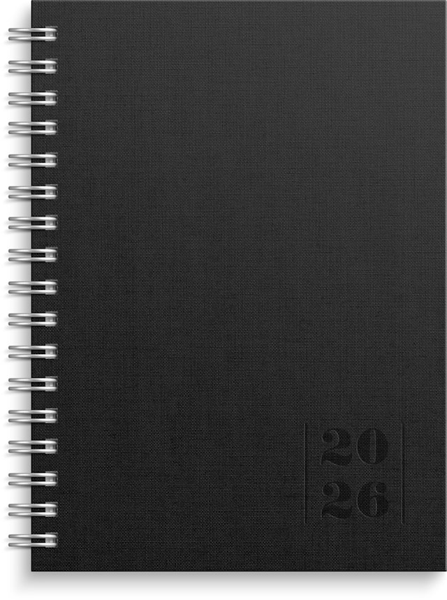 Produktbild 1 för Kalender 2026 A6 Senator Textile Svart Burde
