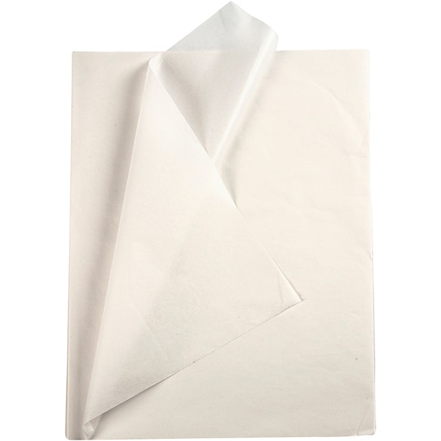 Tuotekuva 1 - Silkkipaperi, arkki 50x70 cm, 17 g, valkoinen, 10 ark/ 1 pkt