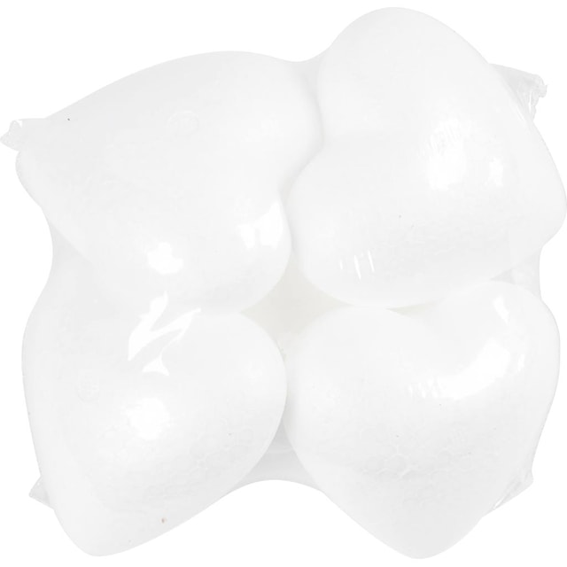 Produktbilde 2 for Hjerte, H: 8 cm, D: 4,5 cm, B: 8 cm, hvit, 5 stk./ 1 pk.