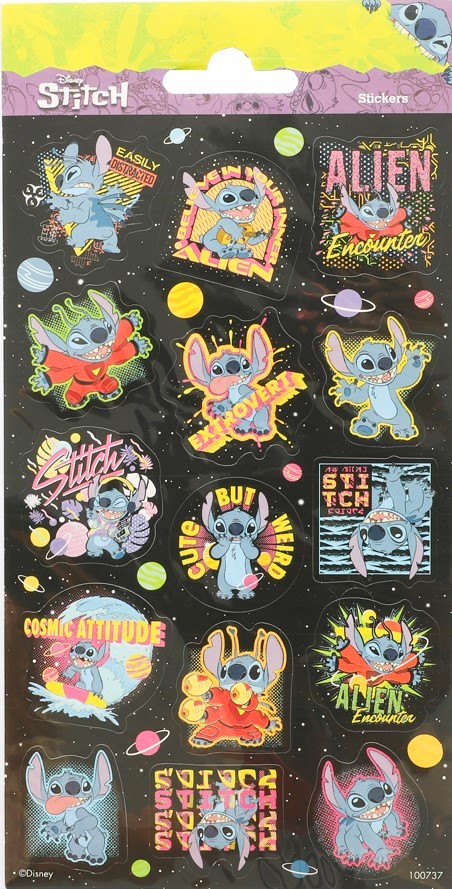 Klistermärken Stitch Glitter 1 ark