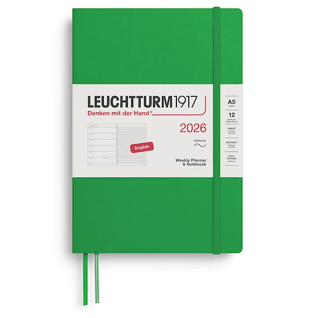 Weekly Planner & Notebook 2026 A5 Soft Spring Leaf Leuchtturm1917