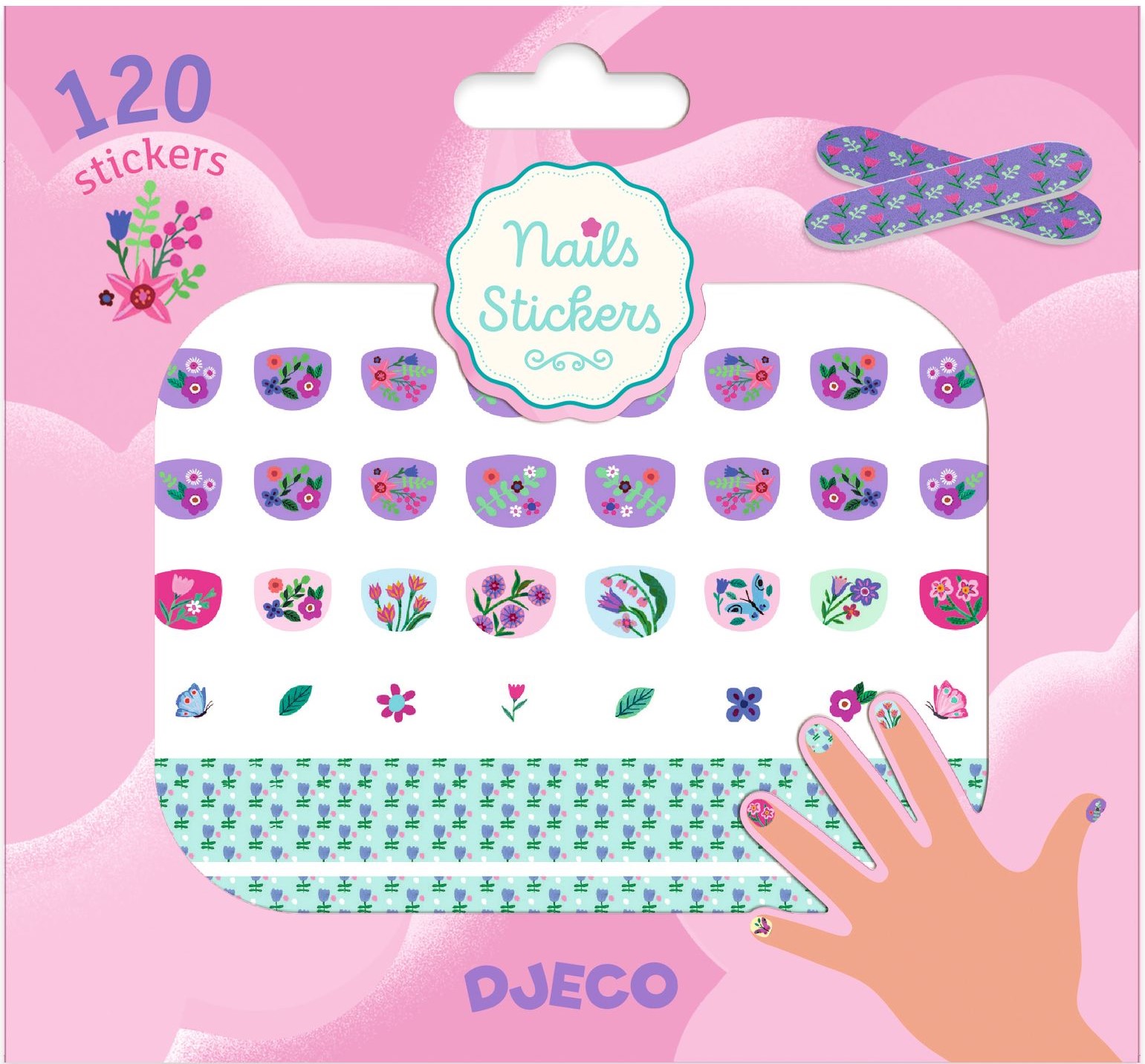 Stickers för naglarna Blommor 120-pack Djeco
