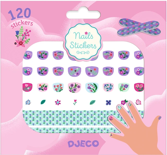 Stickers för naglarna Blommor 120-pack Djeco