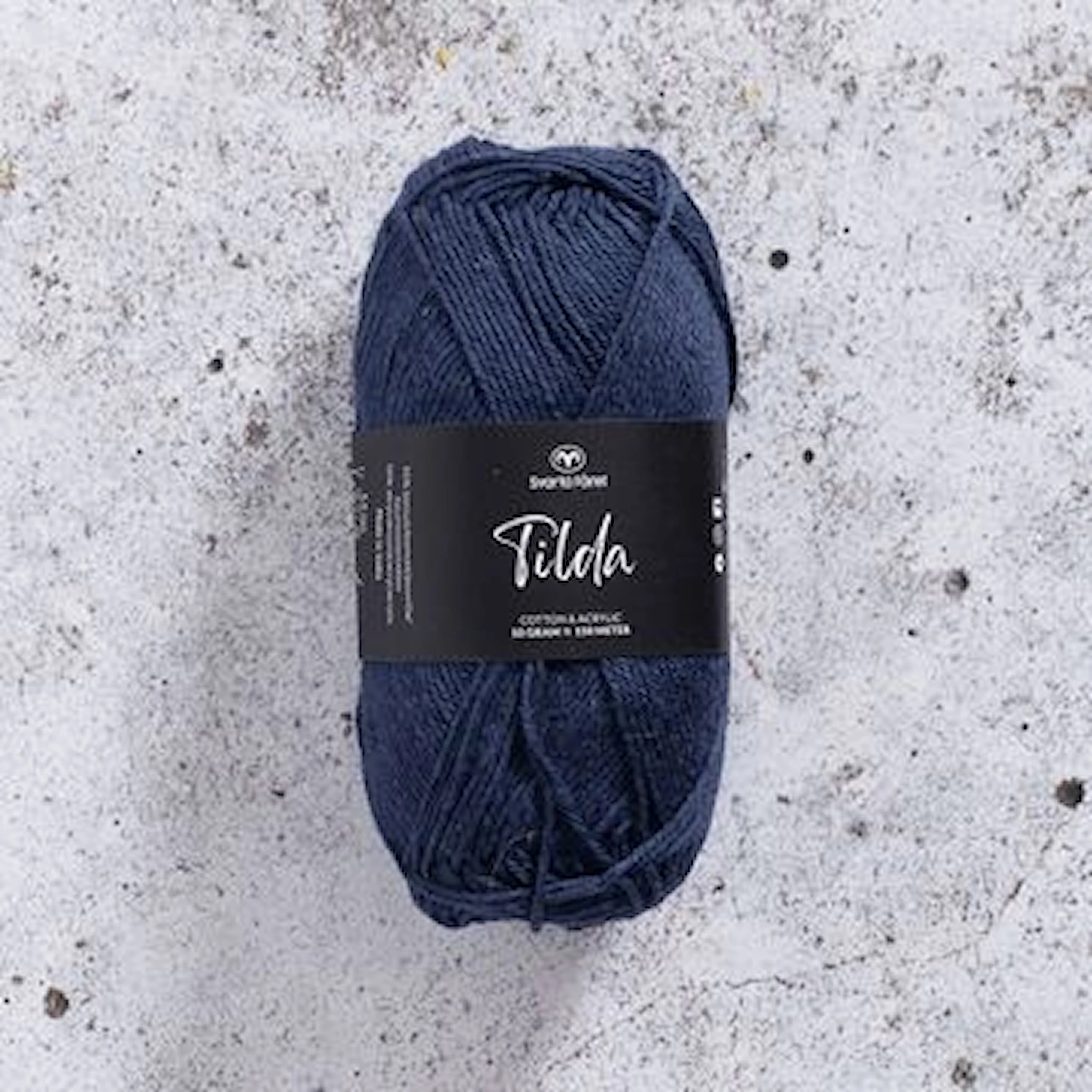 Produktbild för Tilda Garn Bomullsmix 50g Svarta Fåret