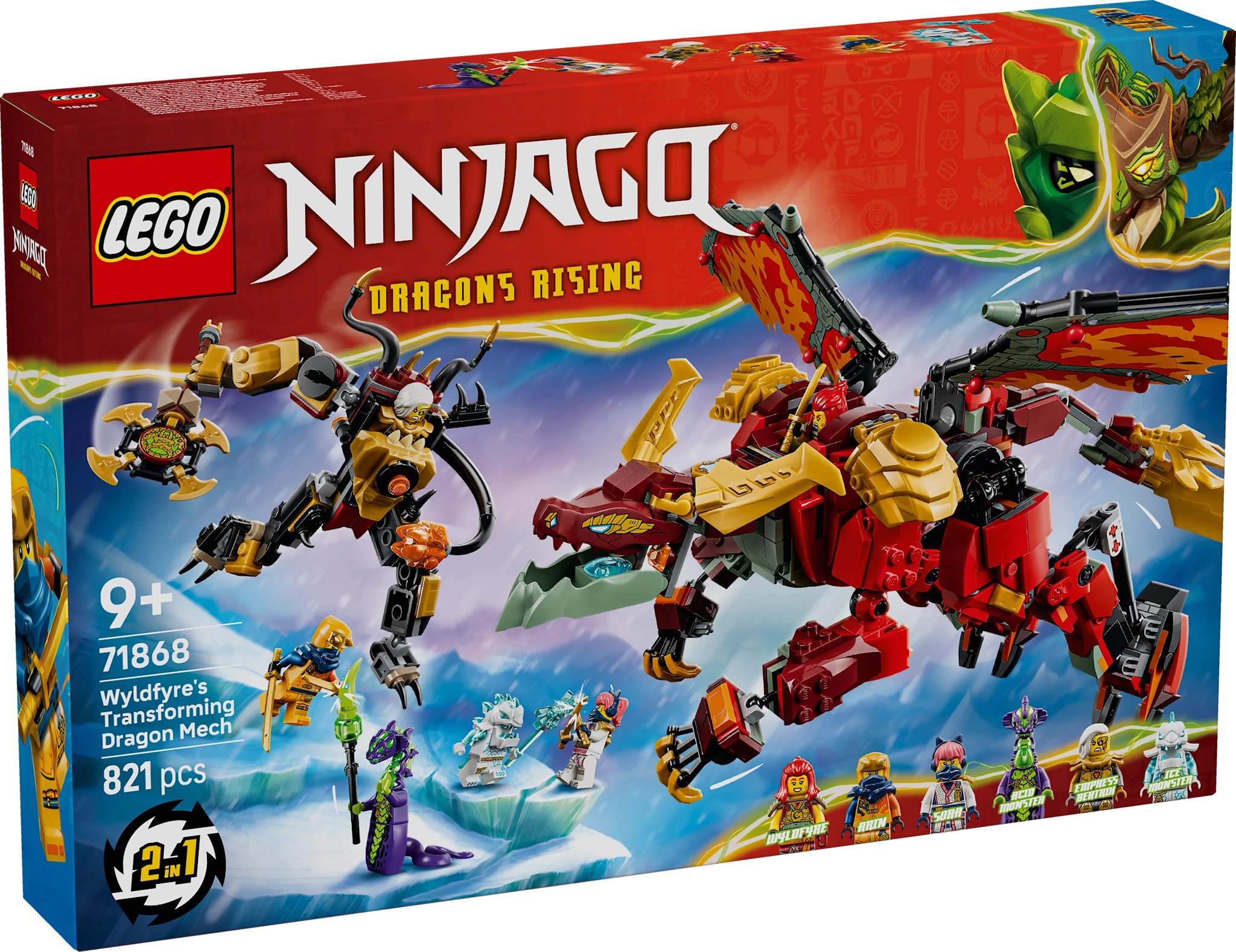 Tuotekuva ille Wyldfyren muuntautumiskykyinen lohikäärmerobotti LEGO® NINJAGO® (71868)
