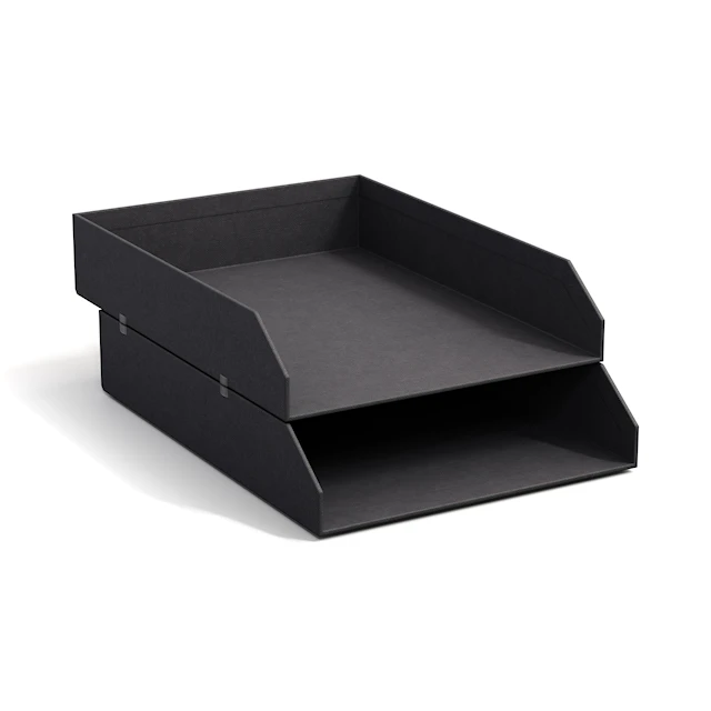 Brevkorg Stapelbar Black 2-pack Bigso Box of Sweden