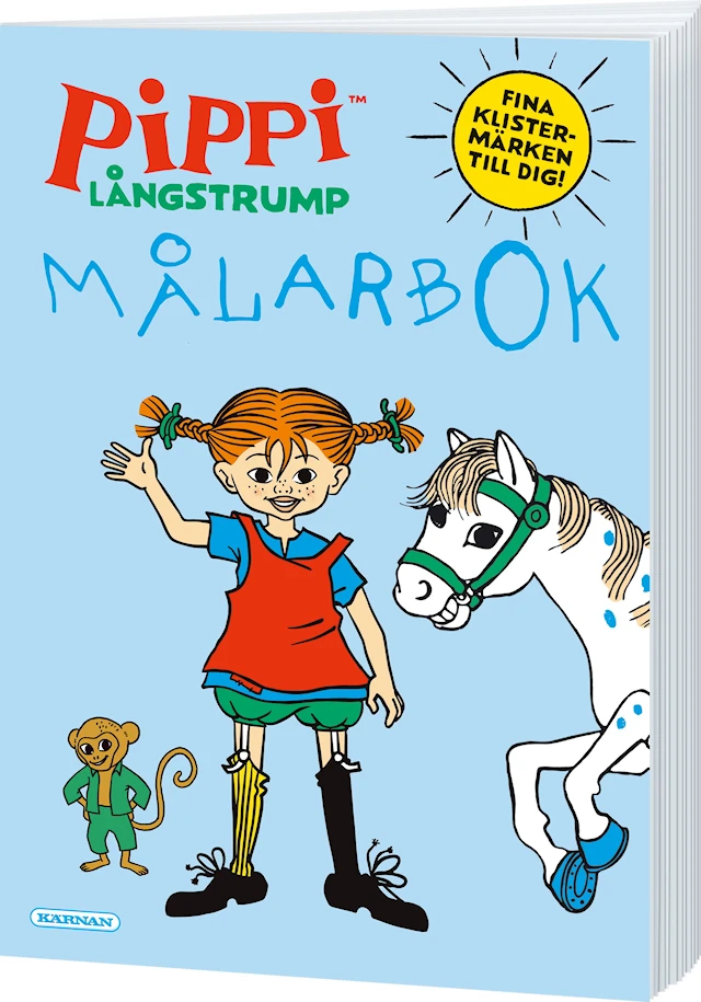 Målarbok Med Stickers Pippi Långstrump