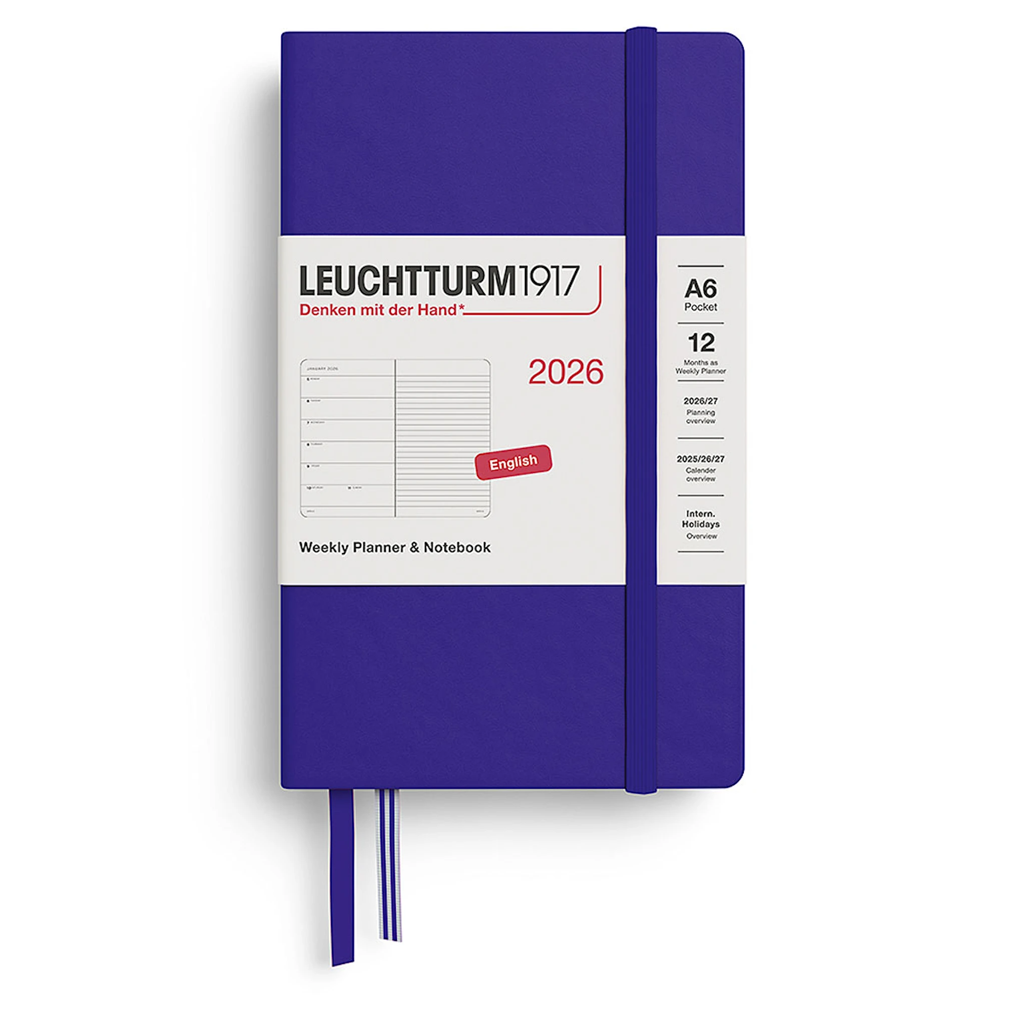 Tuotekuva ille Weekly Planner & Notebook 2026 A6 Ink Leuchtturm1917