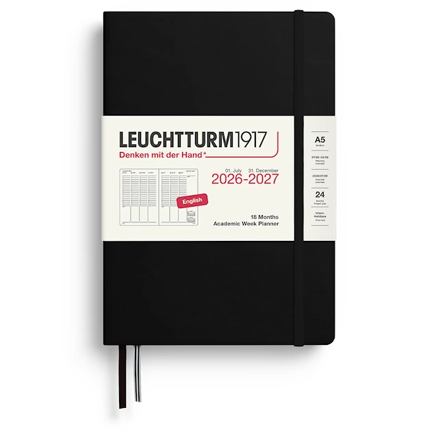 Week Planner 18m 26-27 A5 Black Leuchtturm1917