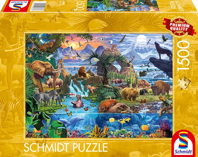 Palapeli Panorama of the animal world 1500 palaa Schmidt