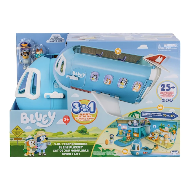 Blueyn 3-in-1 lentokoneleikkisarja Bluey