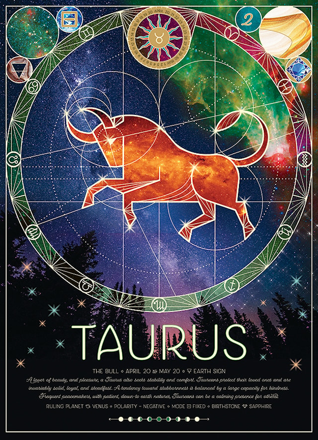 Produktbilde 3 for Puslespill Zodiac Taurus 500 brikker, Cobble Hill
