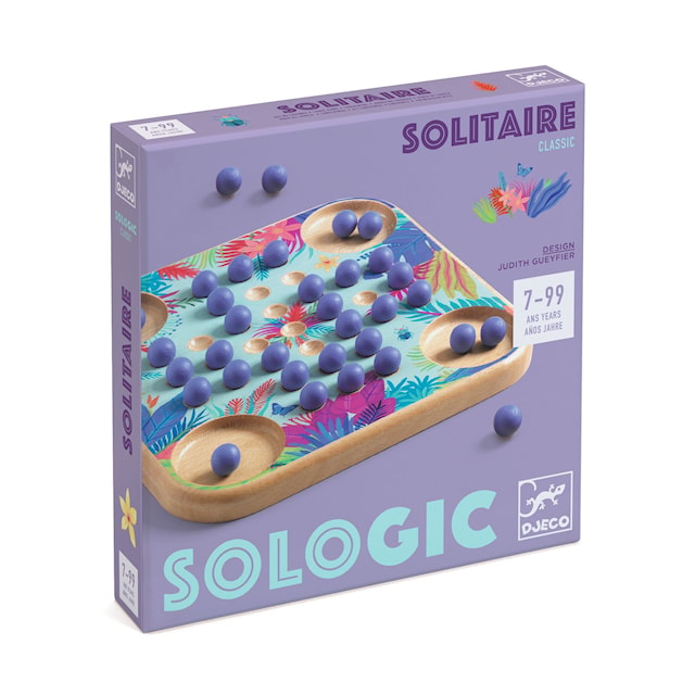 Produktbild 1 för Spel Solitär Sologic Klassiskern med Spelplan och Kulor, Djeco