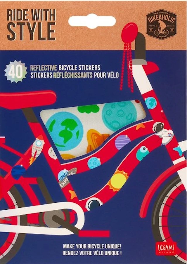 Reflexklistermärken Space för cykel 40-pack Legami