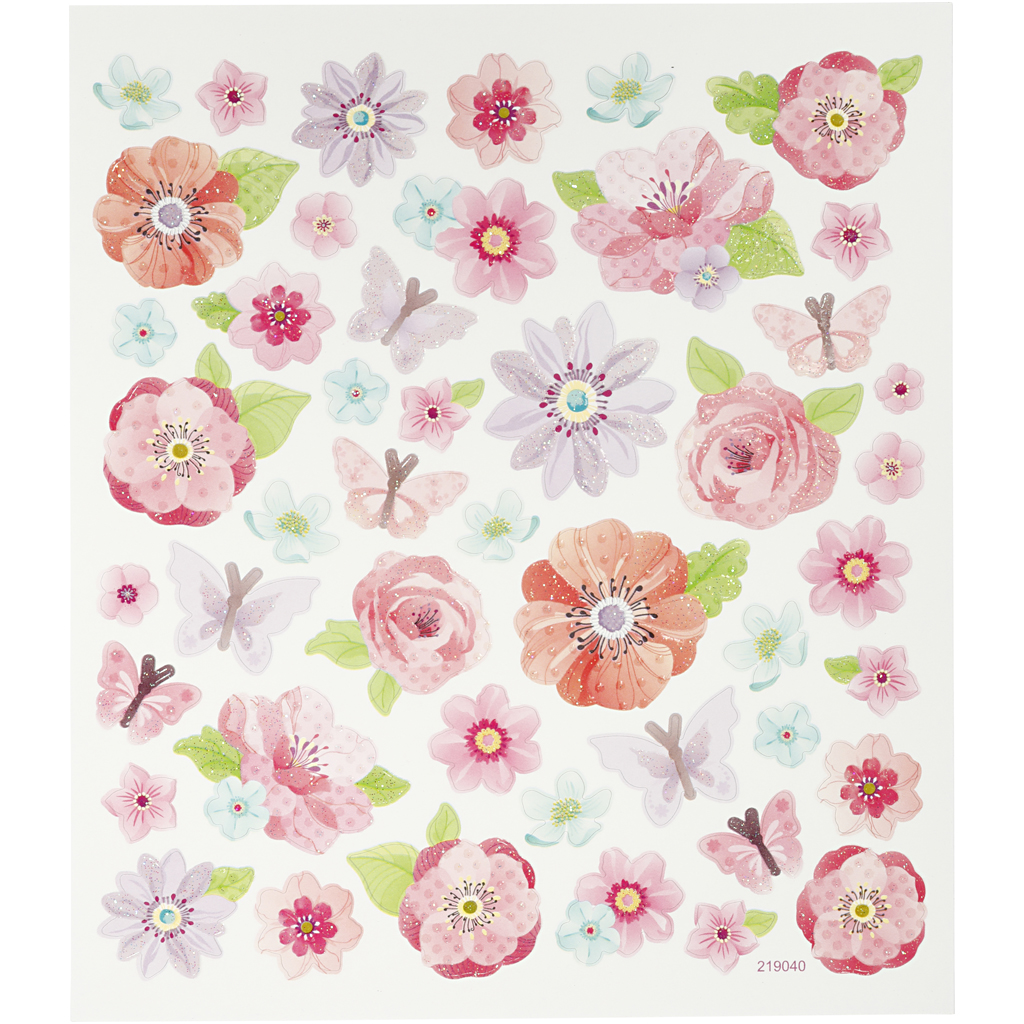 Klistermärken Vårblommor och fjärilar Creativ Company
