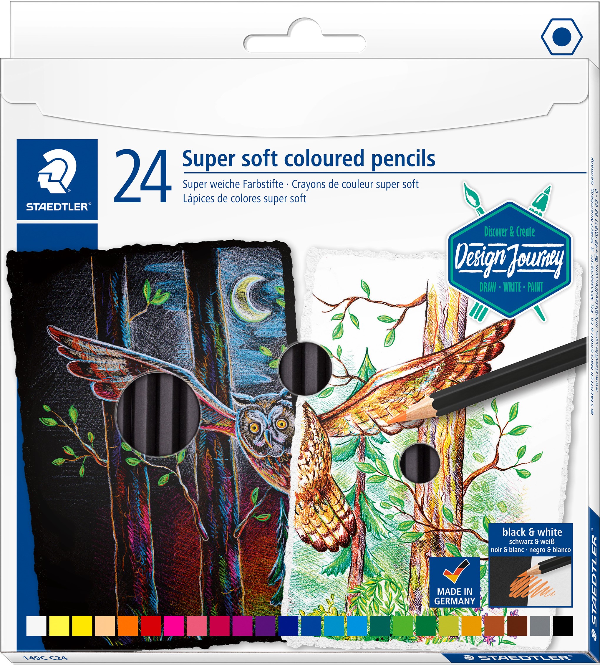 Färgpennor Supermjuka 24-p Design Journey Staedtler
